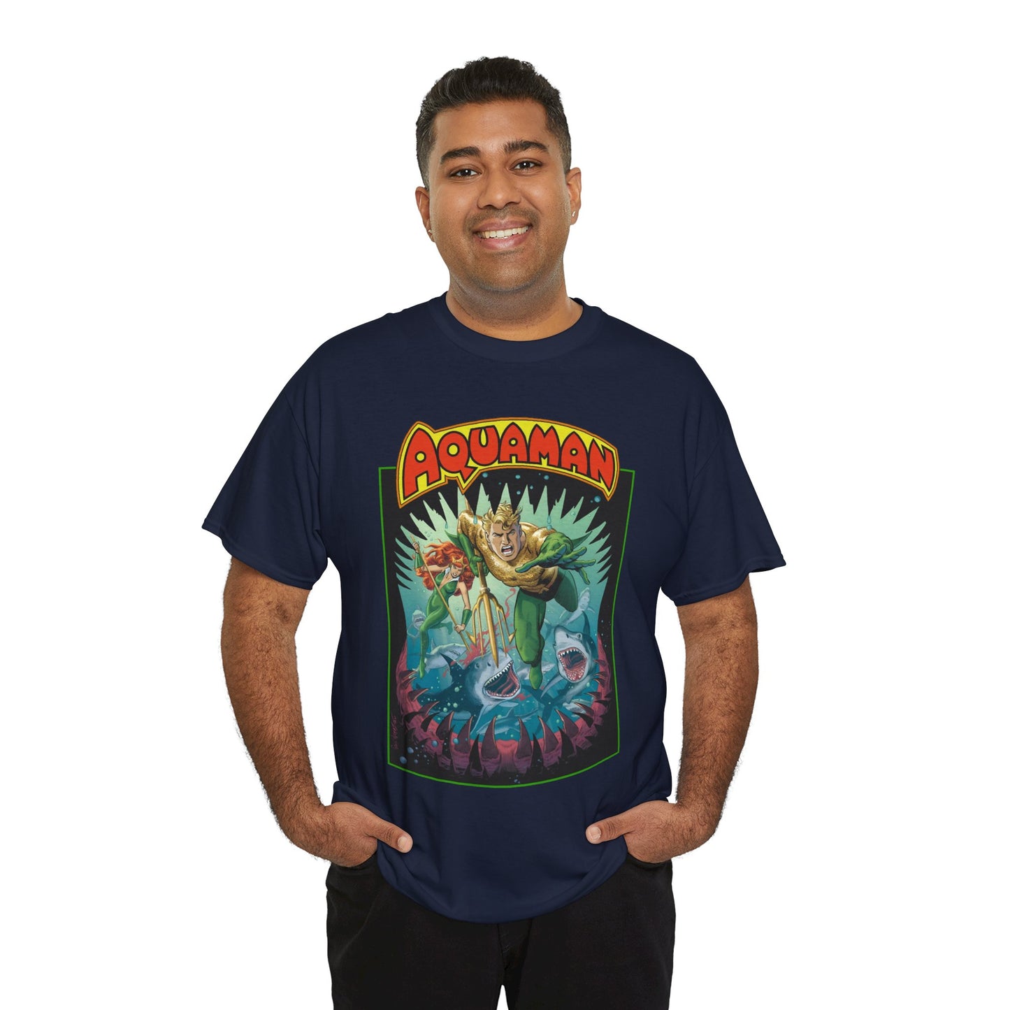 Aquaman T-Shirt - José Luis García-López Art - 80th Anniversary Variant Cover - Arthur Curry, Mera, Bronze Age Look - DC Comics