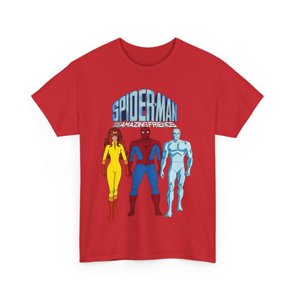 Spider-Man & His Amazing Friends T-Shirt - Spidey, Firestar, Iceman - Popular 1980s Marvel TV Cartoon - Marvel Comics