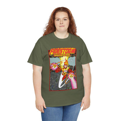 Firestorm the Nuclear Man T-Shirt - George Perez JLA Postcard Art 1980s - DC Comics - Justice League of America Member