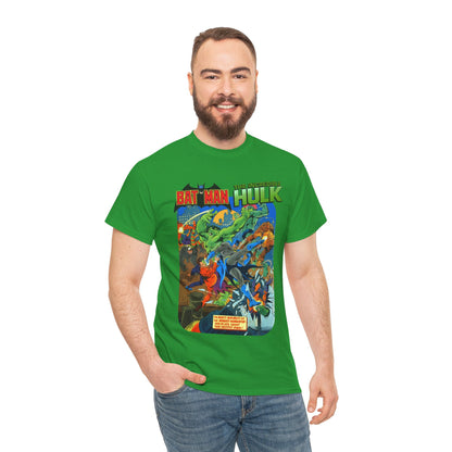 Batman & Incredible Hulk T-Shirt - DC/Marvel Comics 1970s Team-Up - Two-Face & Leader - Retro Art