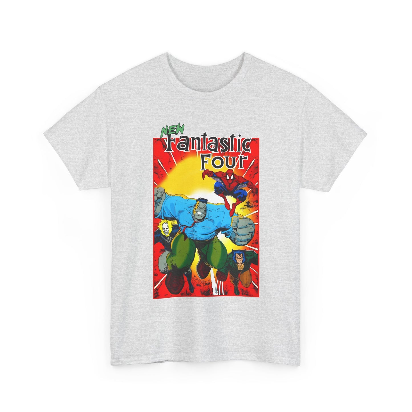 New Fantastic Four T-Shirt - Arthur Adams Art - Wolverine, Ghost Rider, Spider-Man, Hulk - Marvel Comics