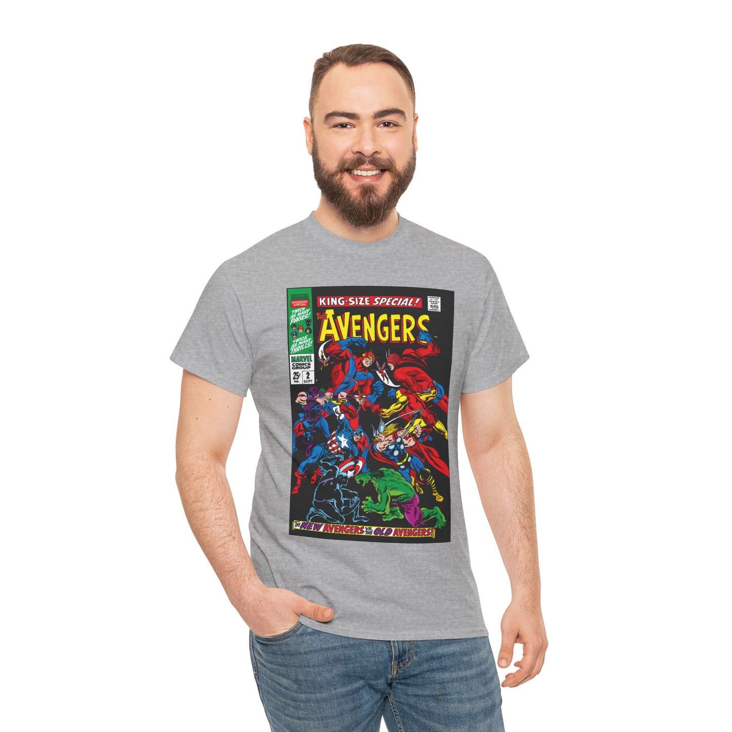 Avengers T-Shirt - Annual #2 Cover Art - New Avengers Vs Old Avengers - Marvel Comics