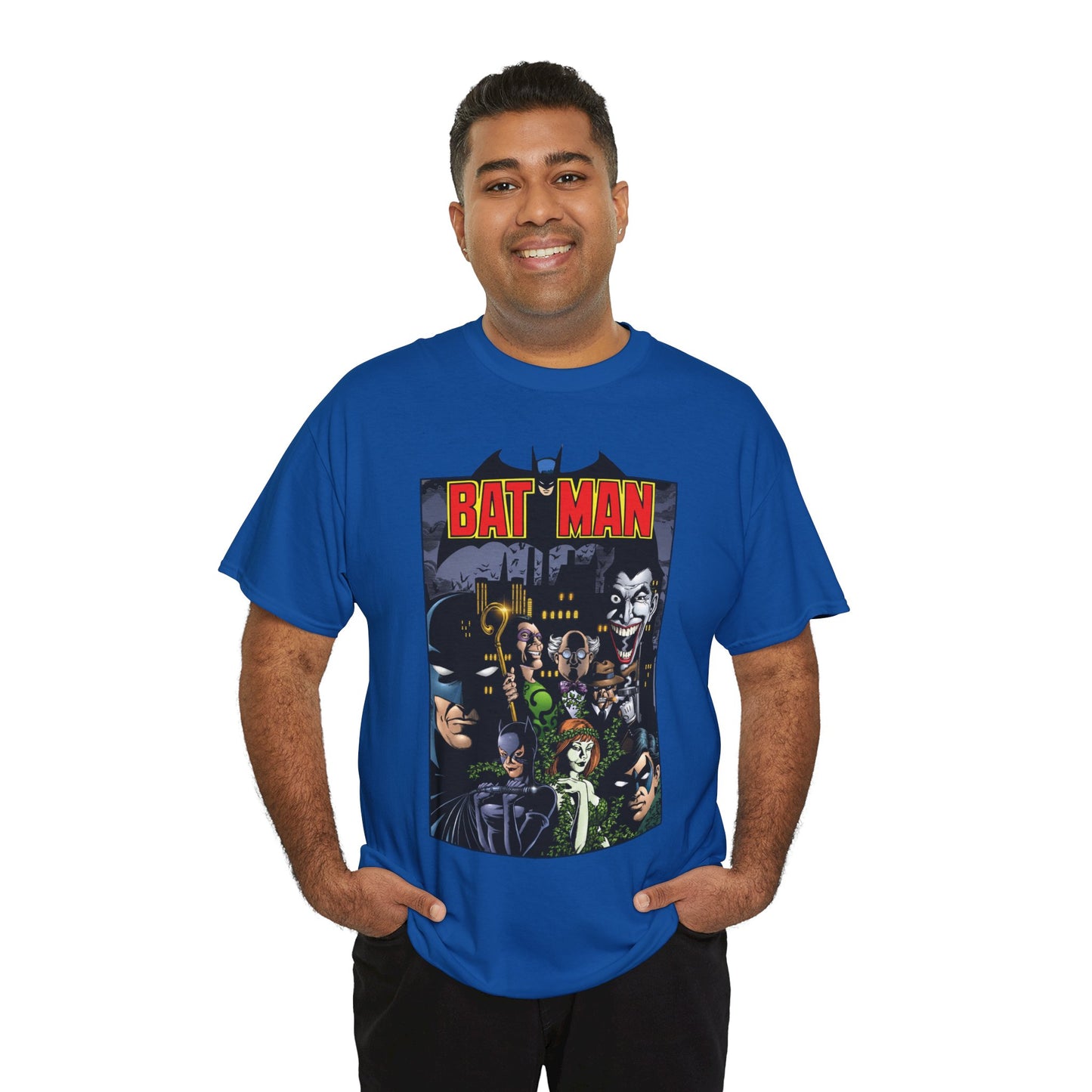Batman T-Shirt - George Perez Art - Arkham Asylum - Joker, Catwoman, Poison Ivy, Riddler, Nightwing - DC Comics