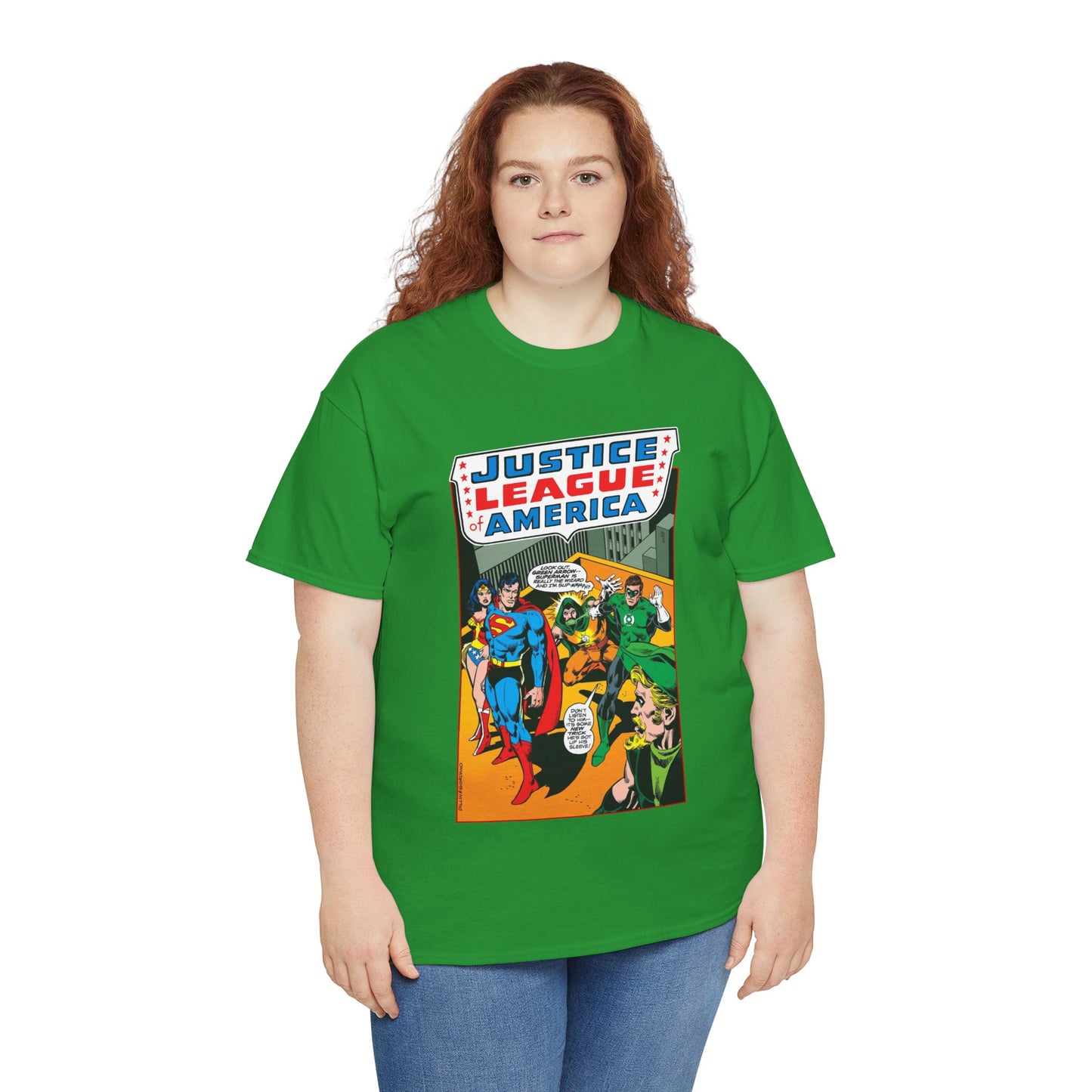 Justice League of America T-Shirt - Dick Dillin Art - Superman, Wonder Woman, Green Arrow, Green Lantern - DC Comics