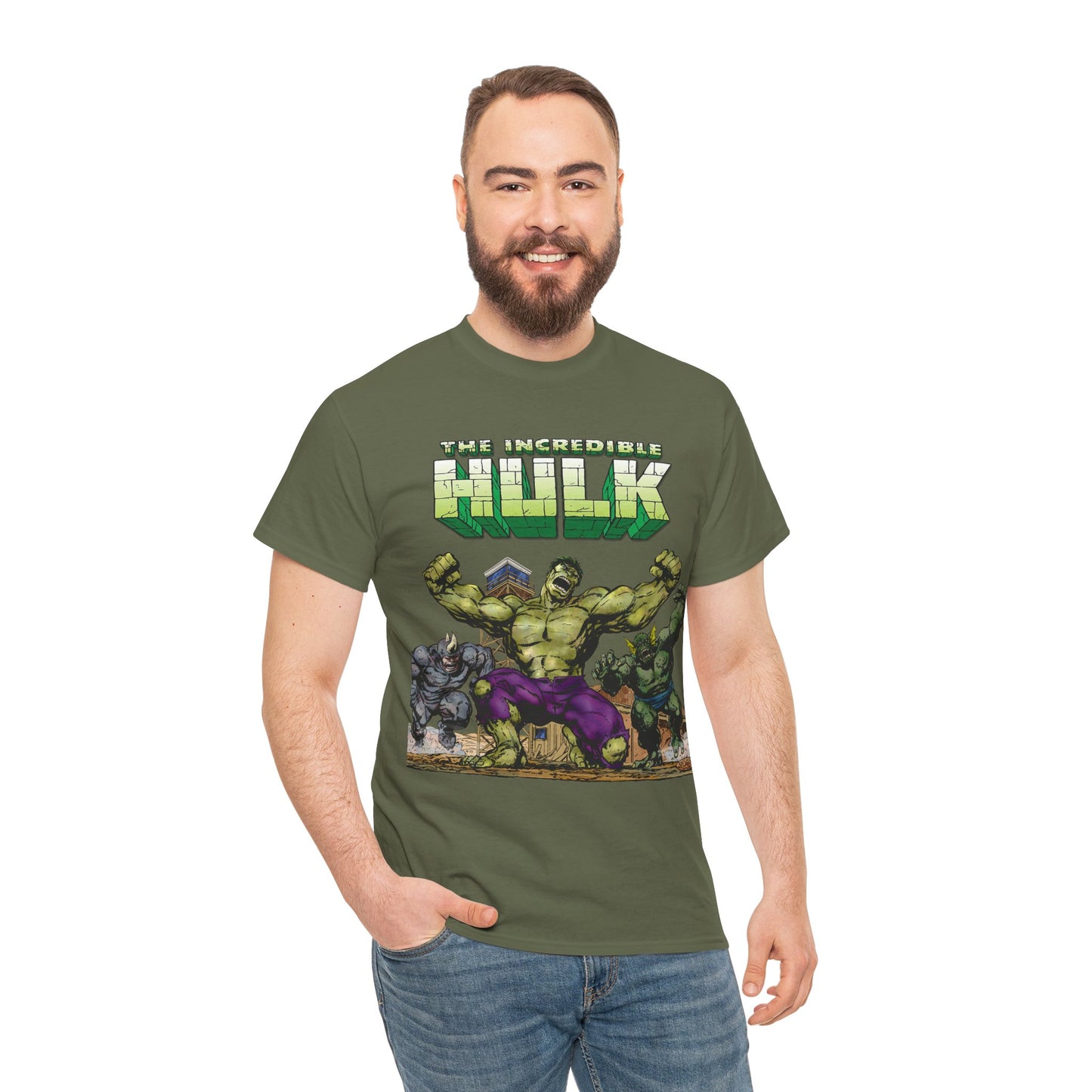 Incredible Hulk T-Shirt - Classic John Byrne Art - Rhino, Abomination - Marvel Comics - Bruce Banner
