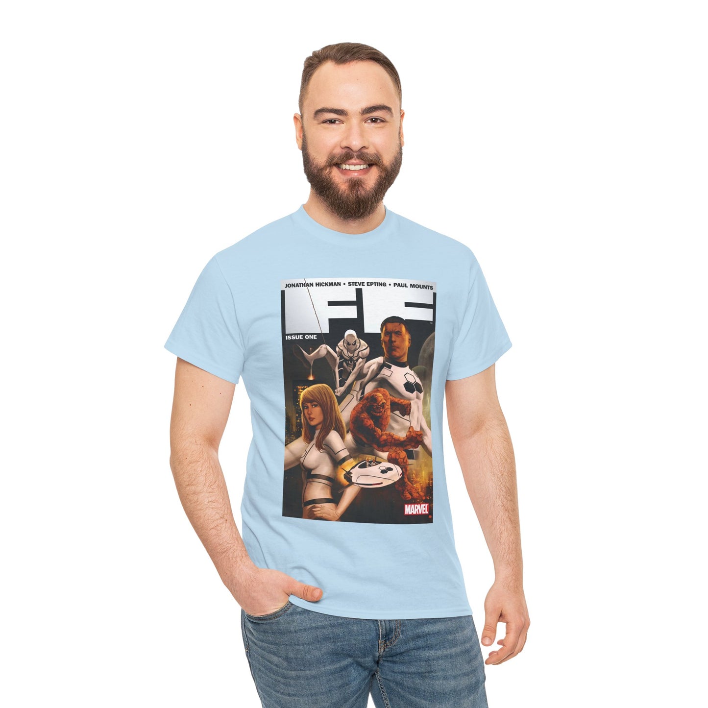 FF #1 T-Shirt - Steve Epting Art - Fantastic Four/Future Foundation - Spider-Man, Mr. Fantastic, Invisible Woman, The Thing - Marvel Comics