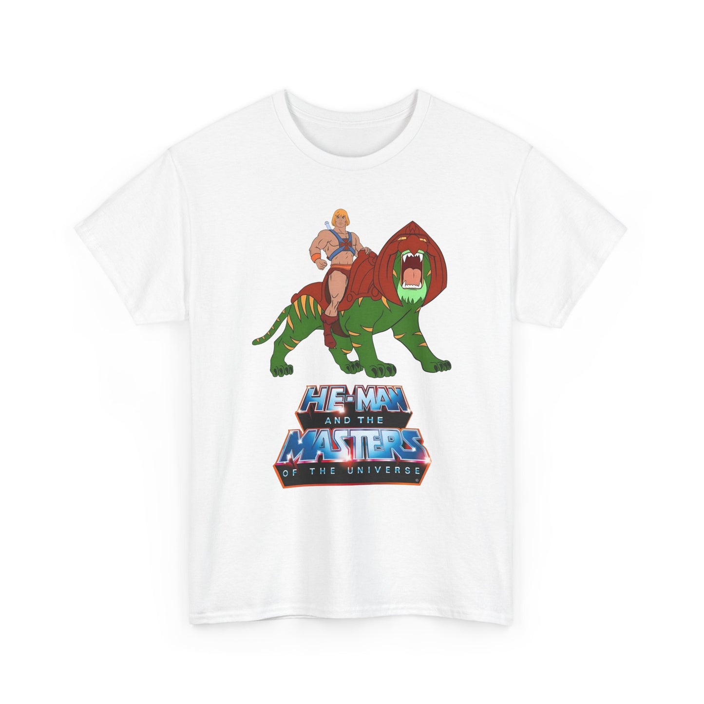 He-Man & Battle Cat T-Shirt - Filmation Art - Masters of the Universe, MOTU - Exciting New 2026 Movie - Nicholas Galitzine