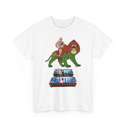 He-Man & Battle Cat T-Shirt - Filmation Art - Masters of the Universe, MOTU - Exciting New 2026 Movie - Nicholas Galitzine