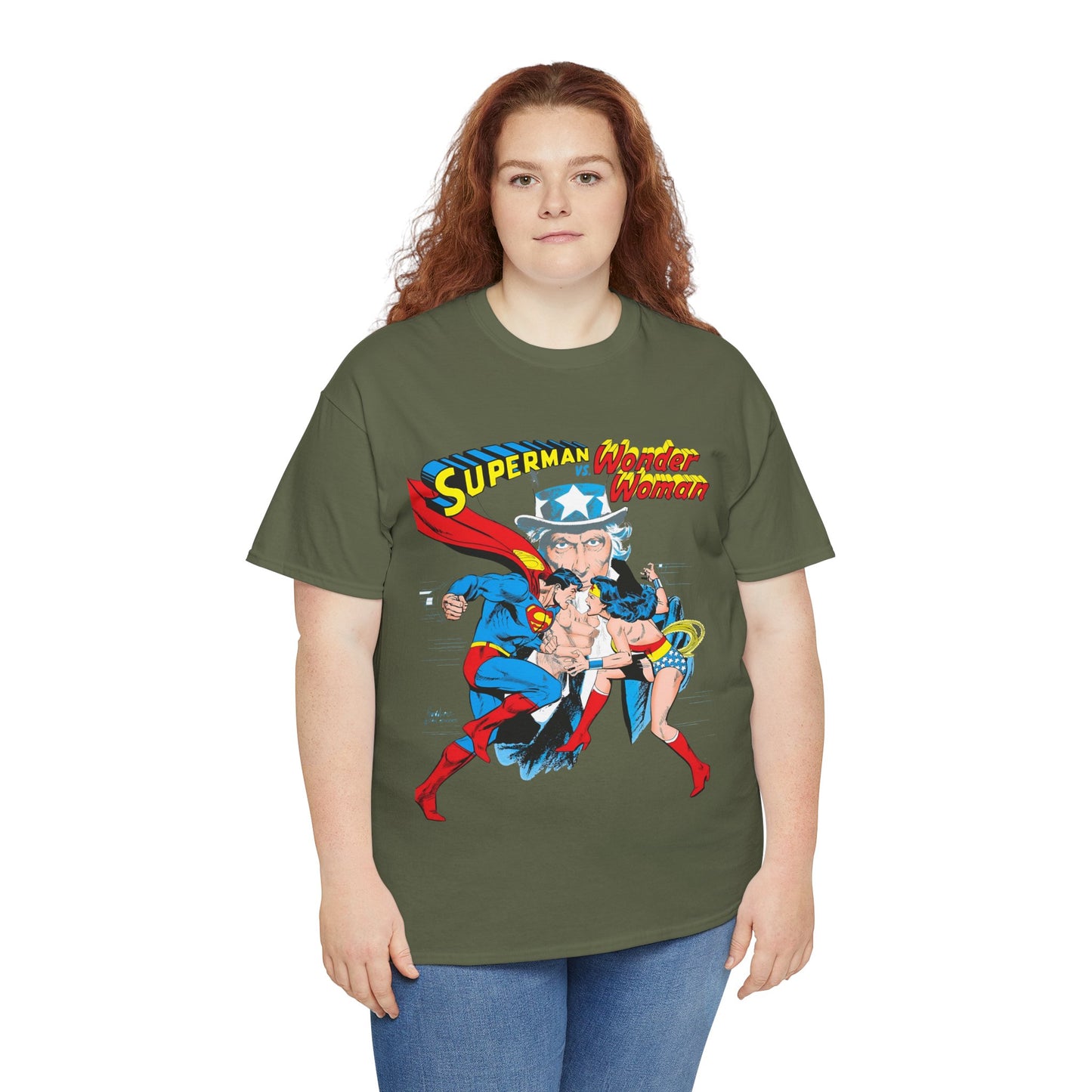 Superman Vs Wonder Woman T-Shirt - José Luis García-López Art - Popular 1970s Tabloid Story - DC Comics