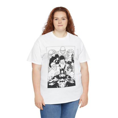 Batman & the Outsiders T-Shirt - Kevin Maguire Art - Black & White - Black Lightning, Metamorpho, Halo, Looker, Katana, Geo-Force - DC Comics