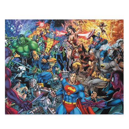 DC Comics Vs Marvel 500 Piece Puzzle - Jim Lee Omnibus Art - Superman, Storm, Daredevil, Spider-Man, Hulk