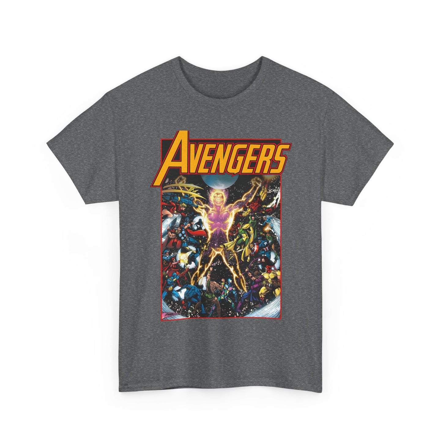 Avengers T-Shirt - George Perez Art - Korvac Saga - Guardians of the Galaxy - Thor, Captain America, Iron Man, Scarlet Witch, Vision, Wonder Man, Hawkeye - Marvel Comics