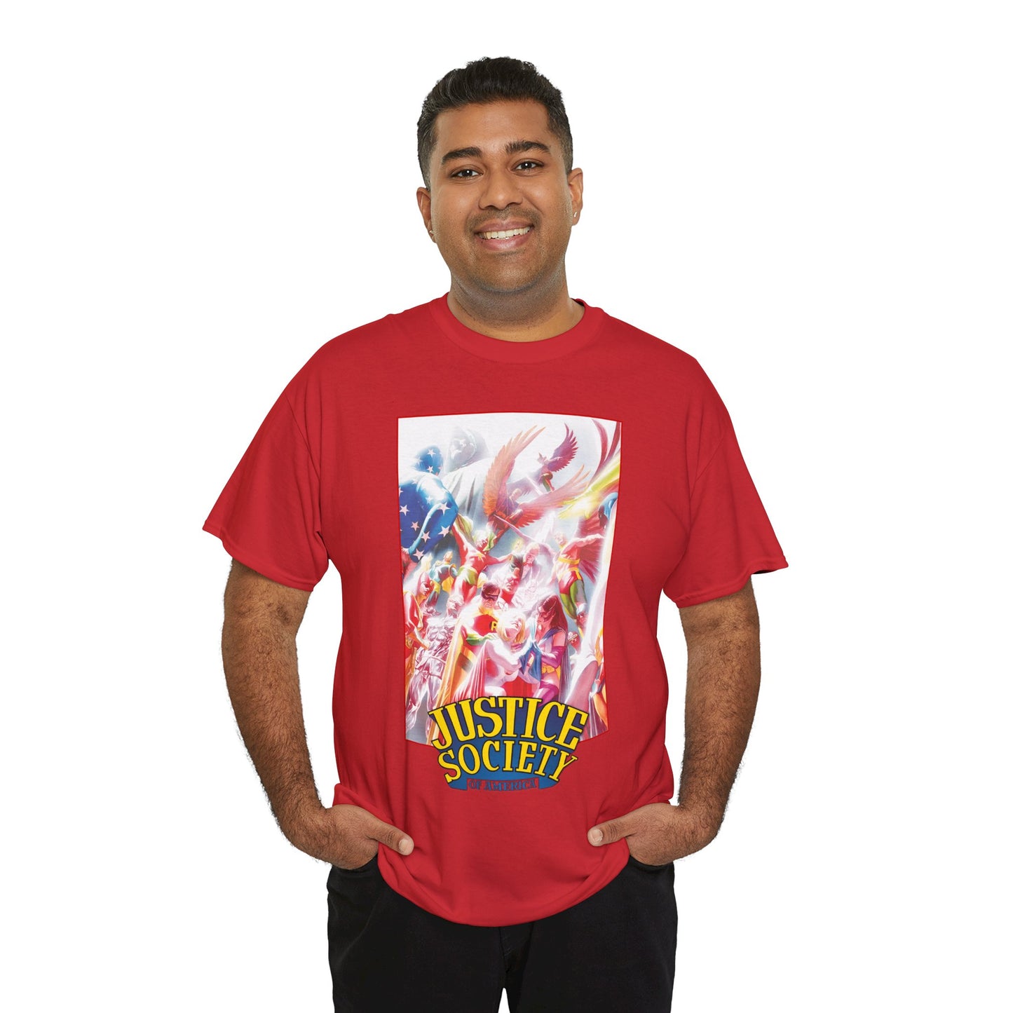 Justice Society of America T-Shirt - Alex Ross Art - JSA - Power Girl, Huntress, Robin, Starman, Hawkman - DC Comics