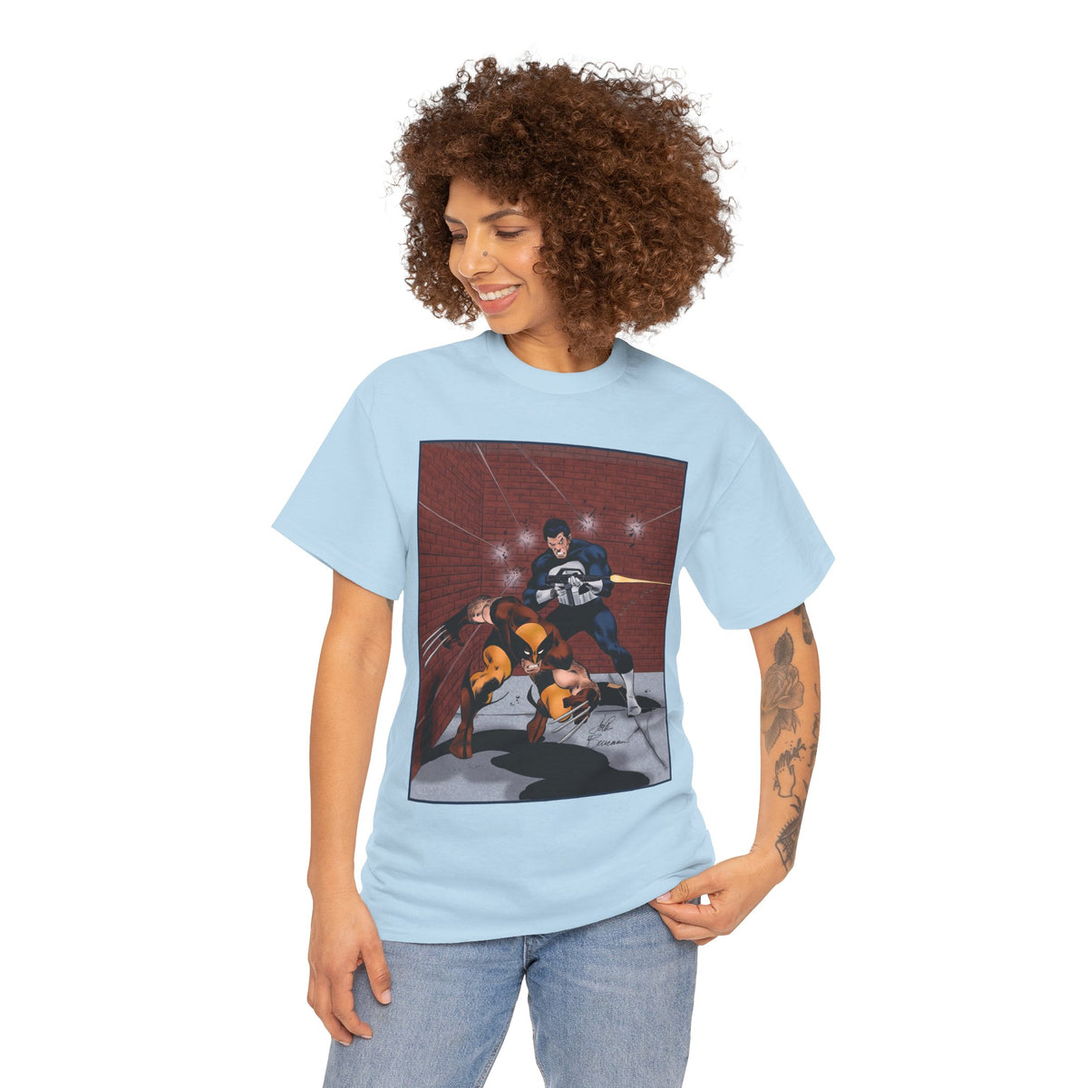 Wolverine & Punisher T-Shirt - John Buscema Art - Marvel Comics
