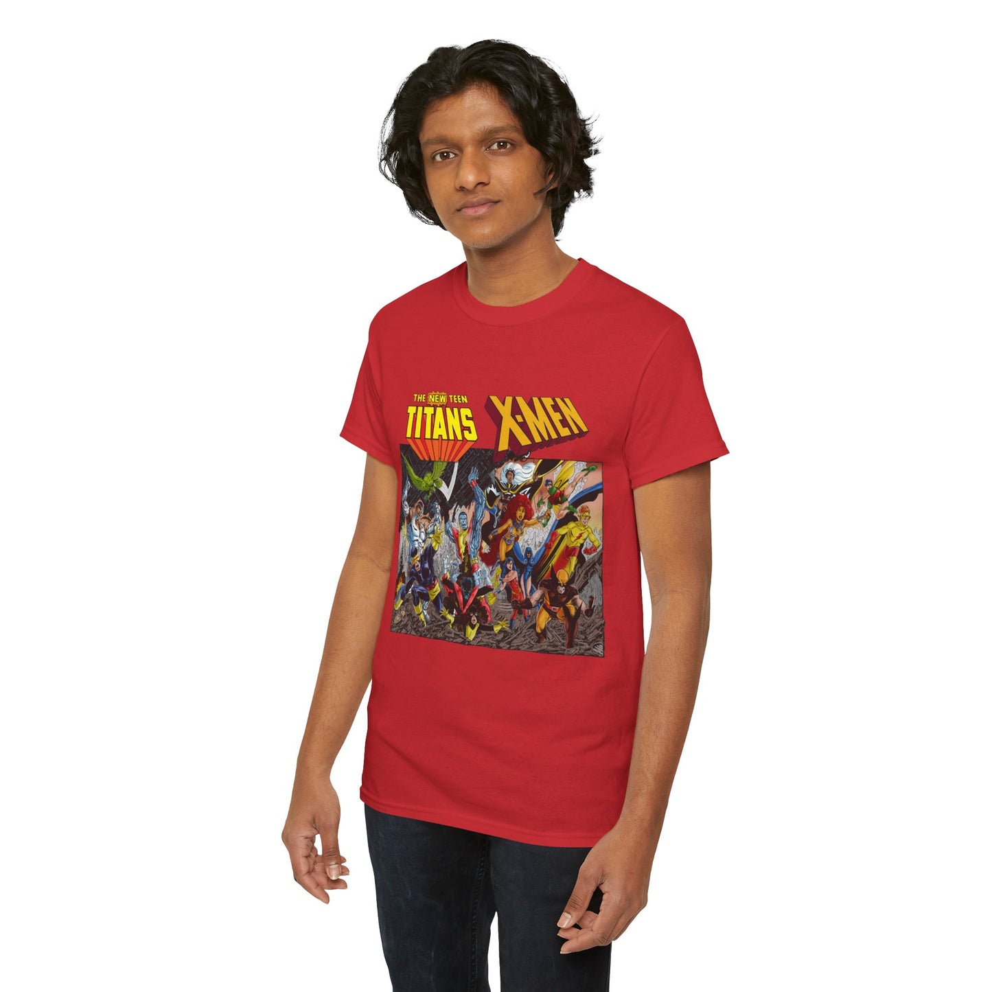 Uncanny X-Men Vs New Teen Titans T-Shirt - Amazing John Byrne Art - DC Comics, Marvel Comics Crossover - Wolverine, Starfire, Cyclops, Storm, Raven, Wonder Girl
