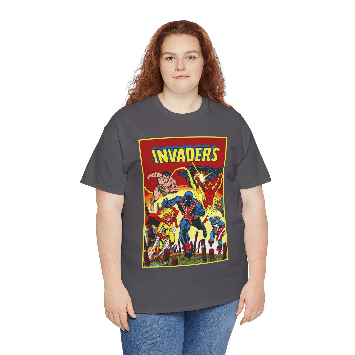 Invaders T-Shirt - Captain America, Human Torch, Namor, Spitfire - World War II Soldiers - Golden Age Heroes - Marvel Comics