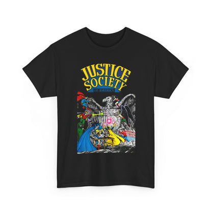 Justice Society T-Shirt - George Perez Art - Dr Fate, Atom, Spectre, Wonder Woman, Flash, Batman, Superman, Hawkman - JSA - DC Comics