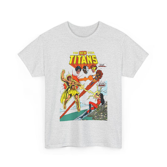 New Teen Titans T-Shirt - George Perez Art - Wonder Girl & Starfire Vs Hyperion - DC Comics