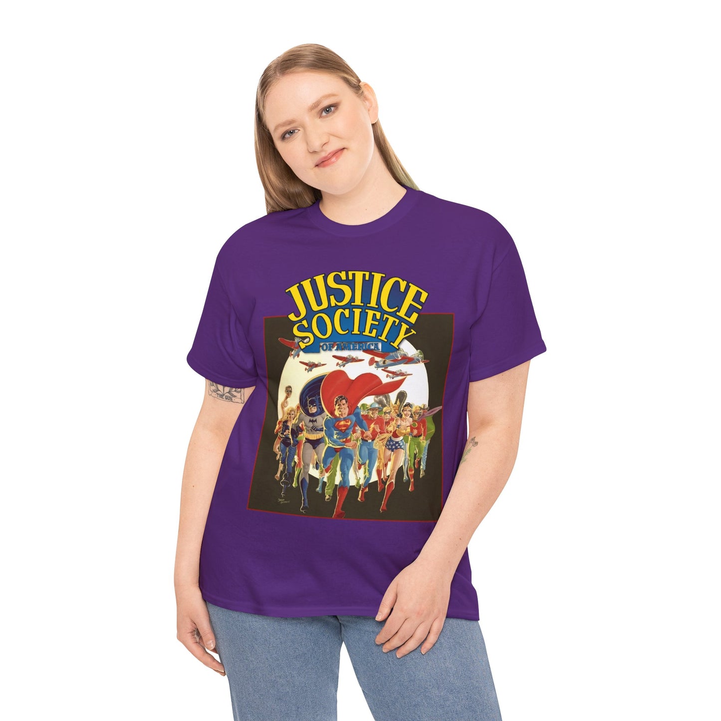 Justice Society of America T-Shirt - Superman, Wonder Woman, Black Canary, Green Lantern, Batman, Plastic Man, Flash - DC Comics