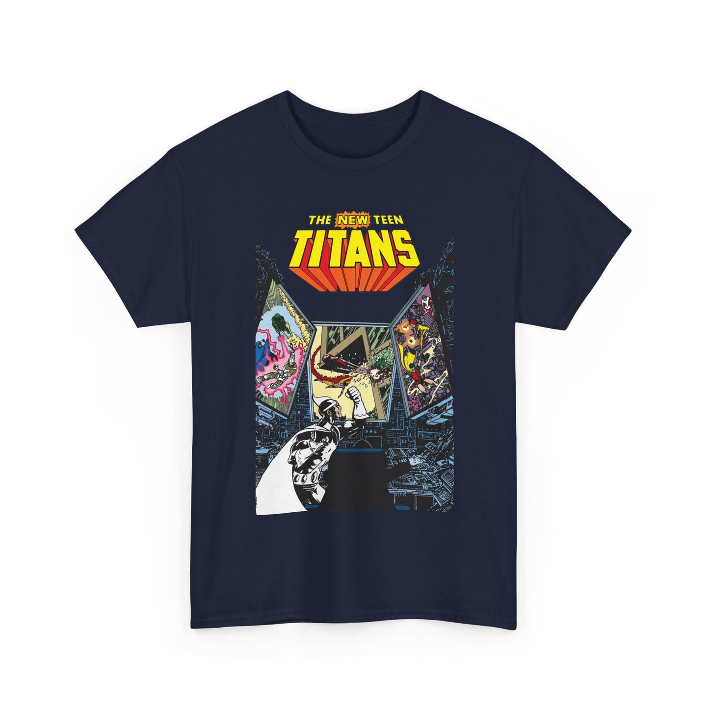 New Teen Titans T-Shirt - George Perez Art - Dr. Light, Titans Tower - DC Comics