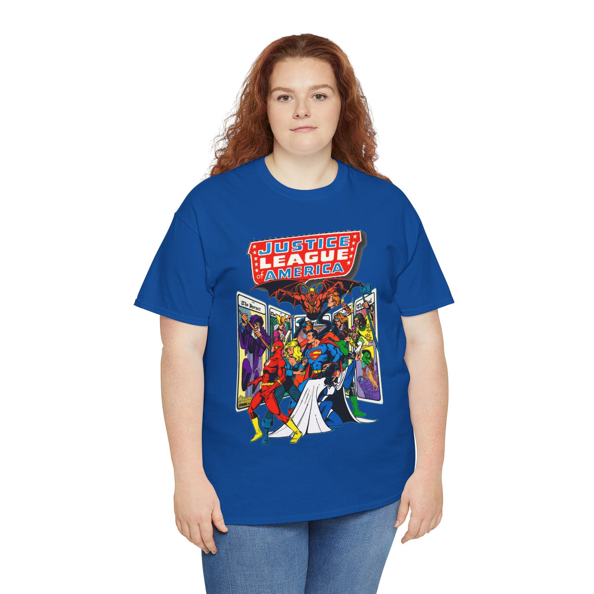Justice League of America T-Shirt - George Perez Art - Vs Tarot Gang - DC Comics