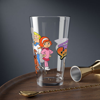 A Pup Named Scooby Doo Pint Glass, 16oz - Shaggy, Velma, Freddy, Daphne - Classic Hanna-Barbera Cartoon