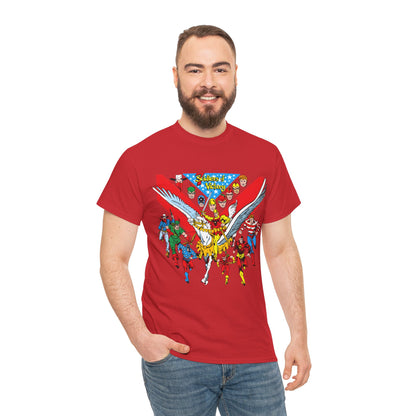 7 Soldiers of Victory T-Shirt - Speedy, Vigilante, Green Arrow, Stripesy, Crimson Avenger, Star-Spangled Kid - Golden Age Heroes of the DC Universe