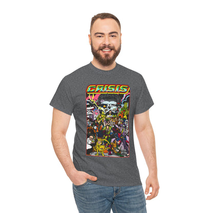 Crisis on Infinite Earths T-Shirt - DC Comics - George Perez Art - Joker, Lex Luthor, Cheetah, Solomon Grundy, Black Adam, Deathstroke, Validus - #9 Cover - DC Comics