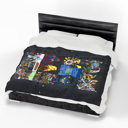 Crisis on Infinite Earths Velveteen Plush Blanket 60x80" - Iconic George Perez Art - #1-12 Covers - DC Comics