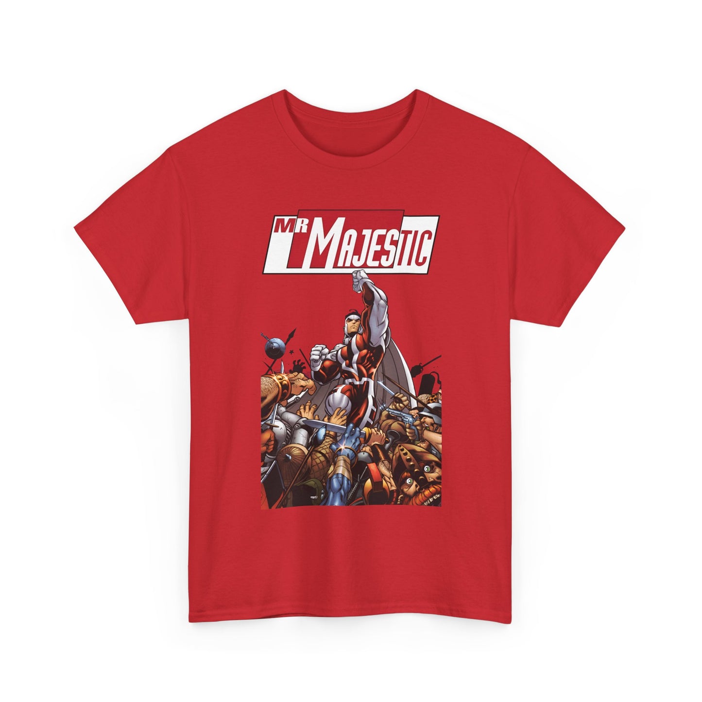 Mr. Majestic T-Shirt - Ed McGuiness Art - Flying Above His Attackers - DC/Wildstorm Comics