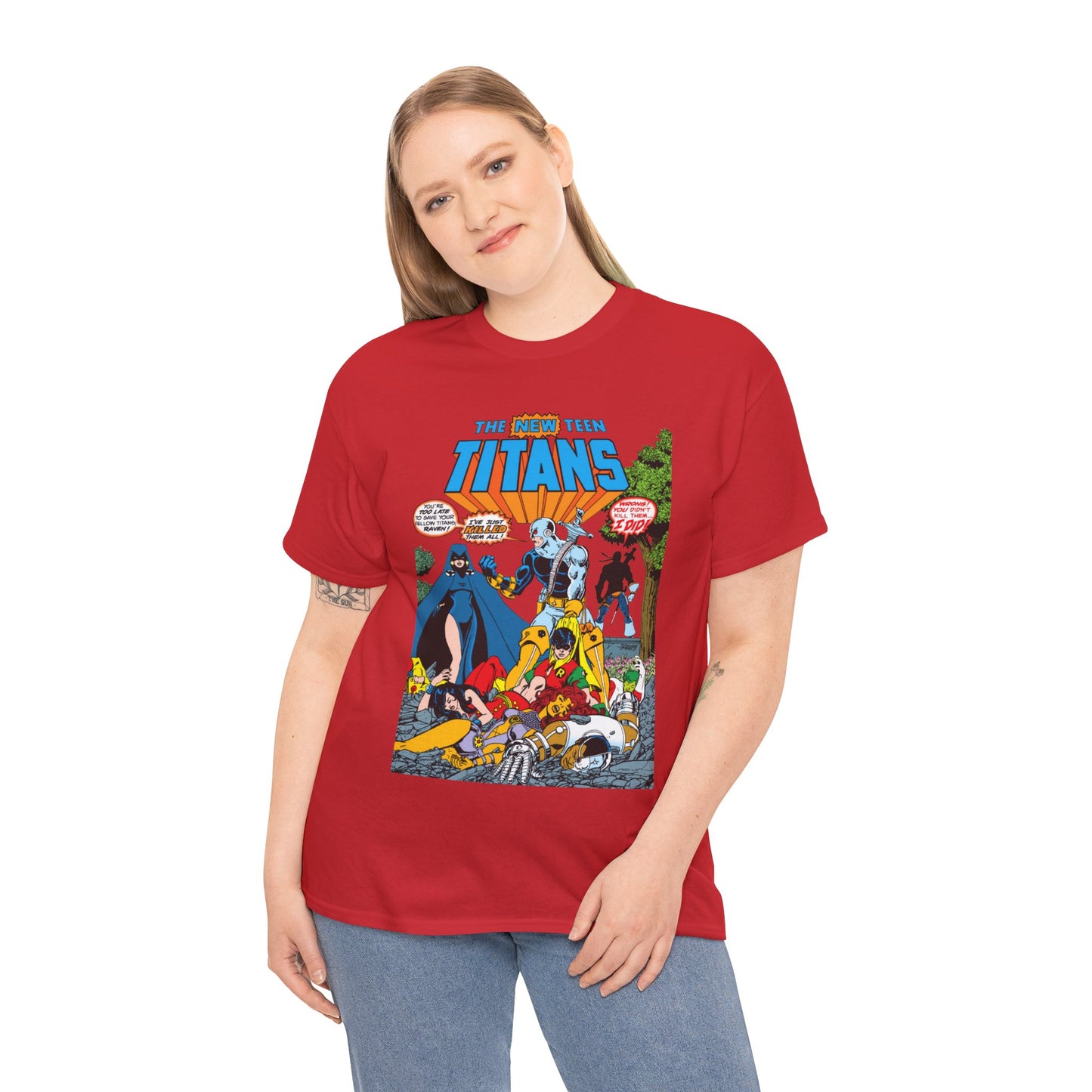 New Teen Titans T-Shirt - George Perez Art - #2 Cover Art - Deathstroke & Ravager - DC Comics