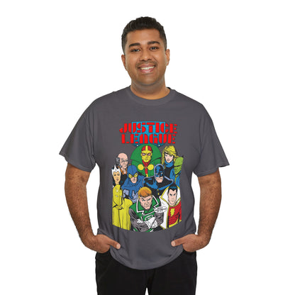 Justice League International T-Shirt - Kevin Maguire Art - JLI - DC Comics - Blue Beetle, Dr Fate, Batman, Mr Miracle, Martian Manhunter - Guy Gardner