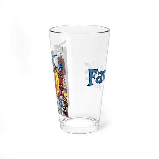 Fantastic Four 16oz Pint Glass - Marvel Comics - John Byrne Art - Human Torch, The Thing, Invisible Woman, Reed Richards