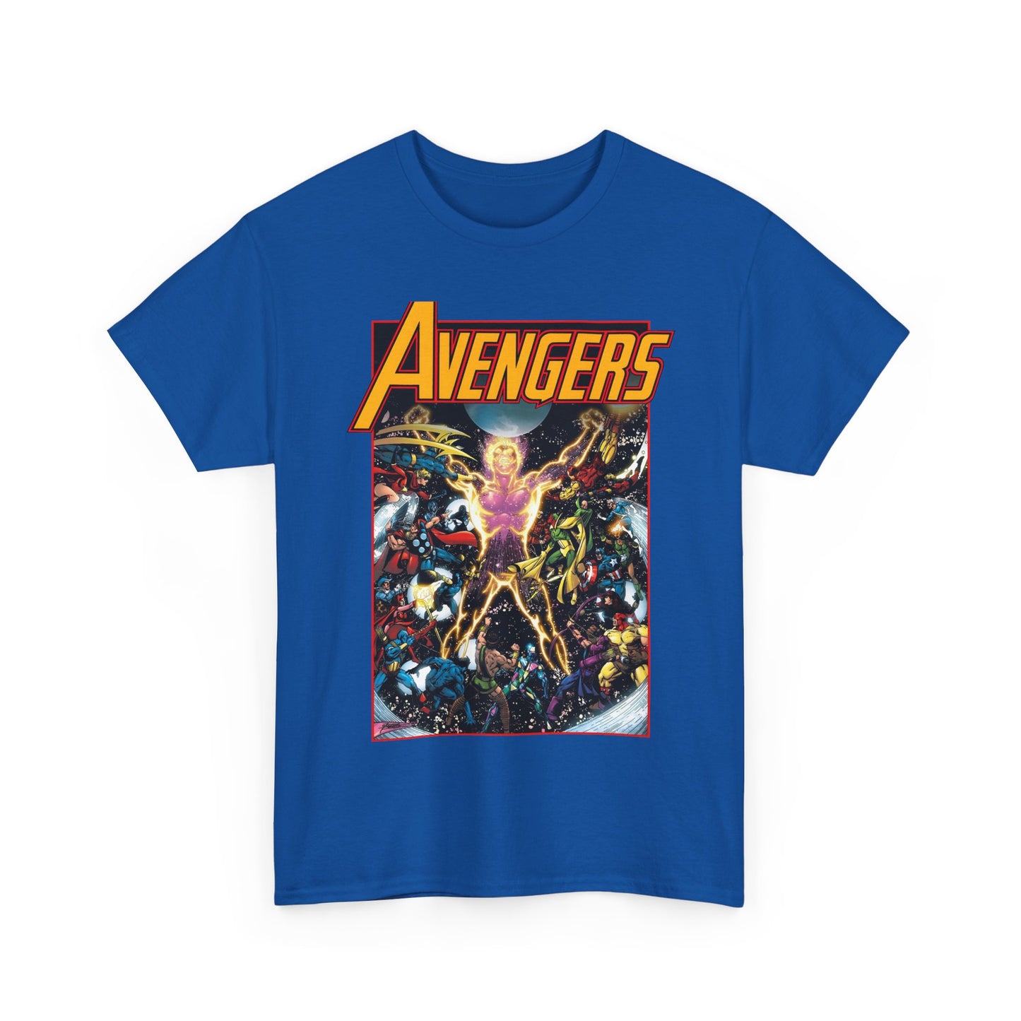 Avengers T-Shirt - George Perez Art - Korvac Saga - Guardians of the Galaxy - Thor, Captain America, Iron Man, Scarlet Witch, Vision, Wonder Man, Hawkeye - Marvel Comics