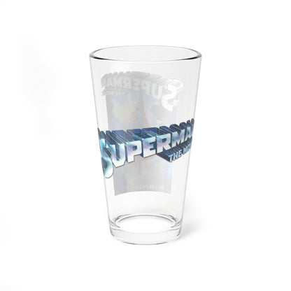 Superman The Movie Pint Glass, 16oz - Christopher Reeve Classic 1978 Movie - DC Comics - You Will Believe A Man Can Fly
