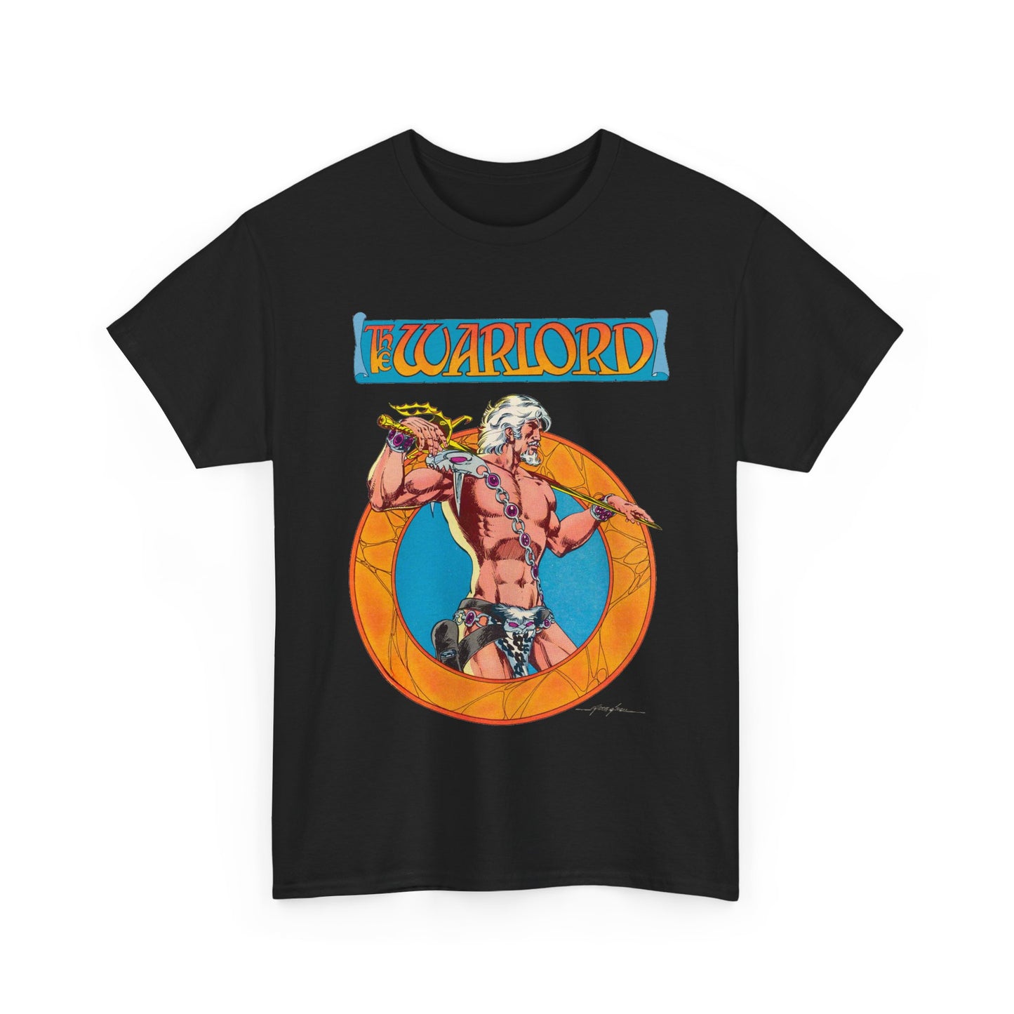 Warlord T-Shirt - Mike Grell Art - Skartaris - Travis Morgan - DC Comics 1970s Sword & Sorcery Series