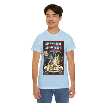 Freedom Fighters T-Shirt - 70s Series - Uncle Sam, The Ray, Phantom Lady, Doll Man, Black Condor, Human Bomb - DC Comics