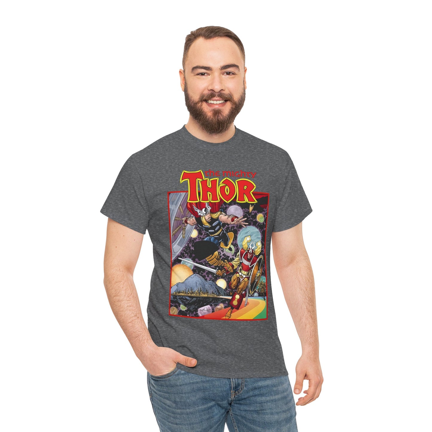 Mighty Thor T-Shirt - Walt Simonson Art - Asgard, Bifröst - God of Thunder - Marvel Comics