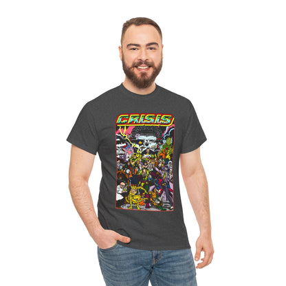Crisis on Infinite Earths T-Shirt - DC Comics - George Perez Art - Joker, Lex Luthor, Cheetah, Solomon Grundy, Black Adam, Deathstroke, Validus - #9 Cover - DC Comics