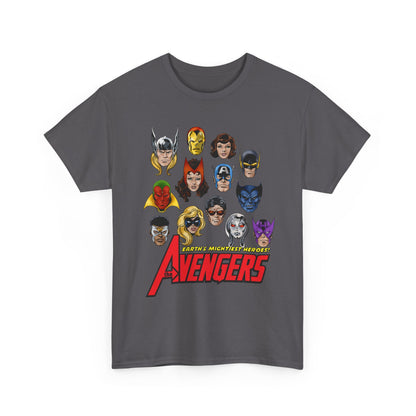 Avengers T-Shirt - John Byrne Art - Captain America, Scarlet Witch, Iron Man, Thor, Vision, Hawkeye, Wonder Man - Marvel Comics