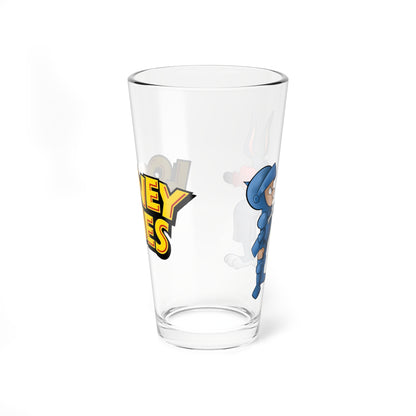 Bugs Bunny & Elmer Fudd Pint Glass, 16oz - Popular Looney Tunes Cartoon Art - King Arthur's Court - Medieval Knights Theme - WB