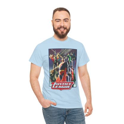 Justice League T-Shirt - Alex Ross Art - Superman, Wonder Woman, Black Canary, Hawkman, Flash, Aquaman, Atom - DC Comics