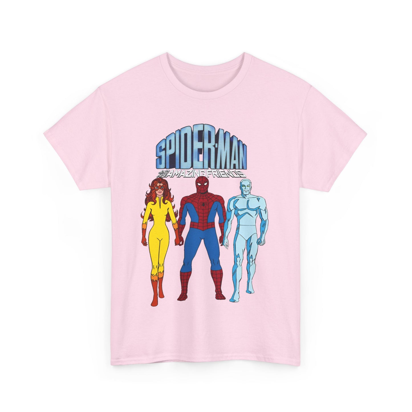 Spider-Man & His Amazing Friends T-Shirt - Spidey, Firestar, Iceman - Popular 1980s Marvel TV Cartoon - Marvel Comics