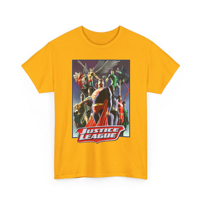 Justice League T-Shirt - Alex Ross Art - Superman, Wonder Woman, Black Canary, Hawkman, Flash, Aquaman, Atom - DC Comics