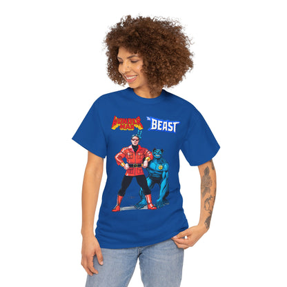Wonder Man & Beast T-Shirt - George Perez Art - Popular Avengers, X-Men Members - Simon Williams & Hank McCoy - Marvel Comics