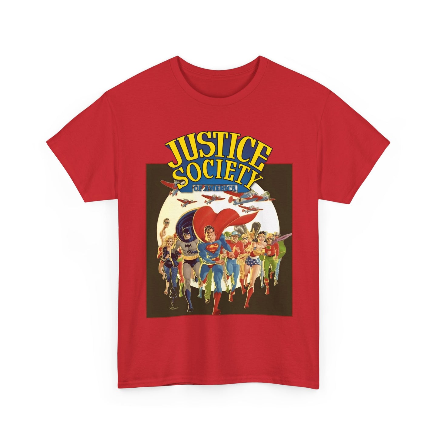 Justice Society of America T-Shirt - Superman, Wonder Woman, Black Canary, Green Lantern, Batman, Plastic Man, Flash - DC Comics