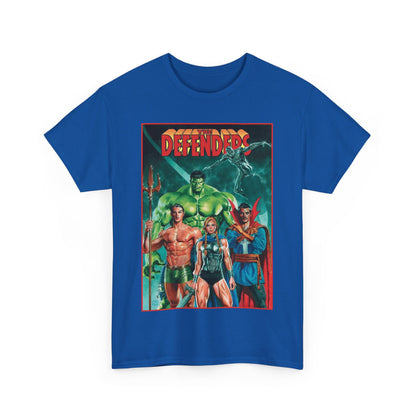 Defenders T-Shirt - Dr Strange, Valkyrie, Hulk, Namor, Silver Surfer - Marvel Comics - Popular 1970s Series