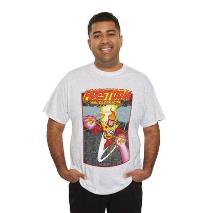 Firestorm the Nuclear Man T-Shirt - George Perez JLA Postcard Art 1980s - DC Comics - Justice League of America Member