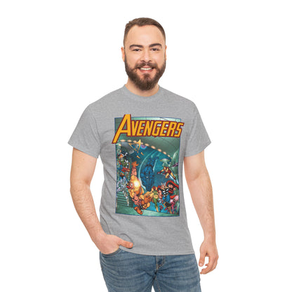 Avengers Vs Guardians of the Galaxy T-Shirt - George Perez Art - Tomorrow's Avengers - Thor, Captain America, Iron Man, Scarlet Witch, Vision, Wonder Man - Marvel Comics