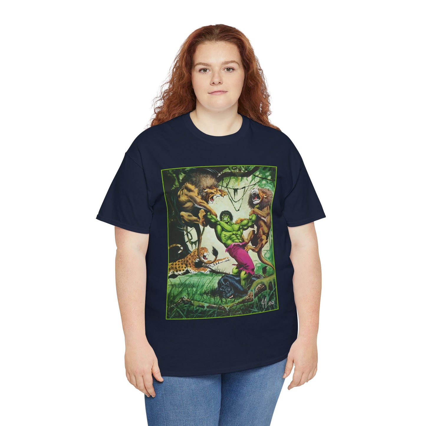 Incredible Hulk T-Shirt - Joe Jusko Art - Hulk Fighting Lions and Tigers (But No Bears, Oh My!) - Marvel Comics